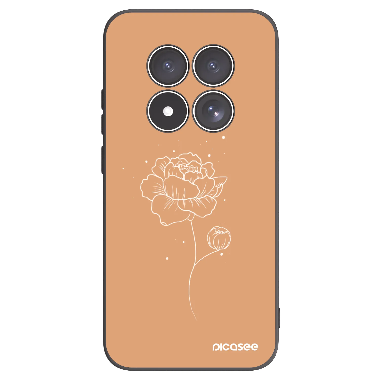 Picasee Xiaomi Redmi Note 15 Pro 4G Hülle - Schwarzes Silikon - Peonies