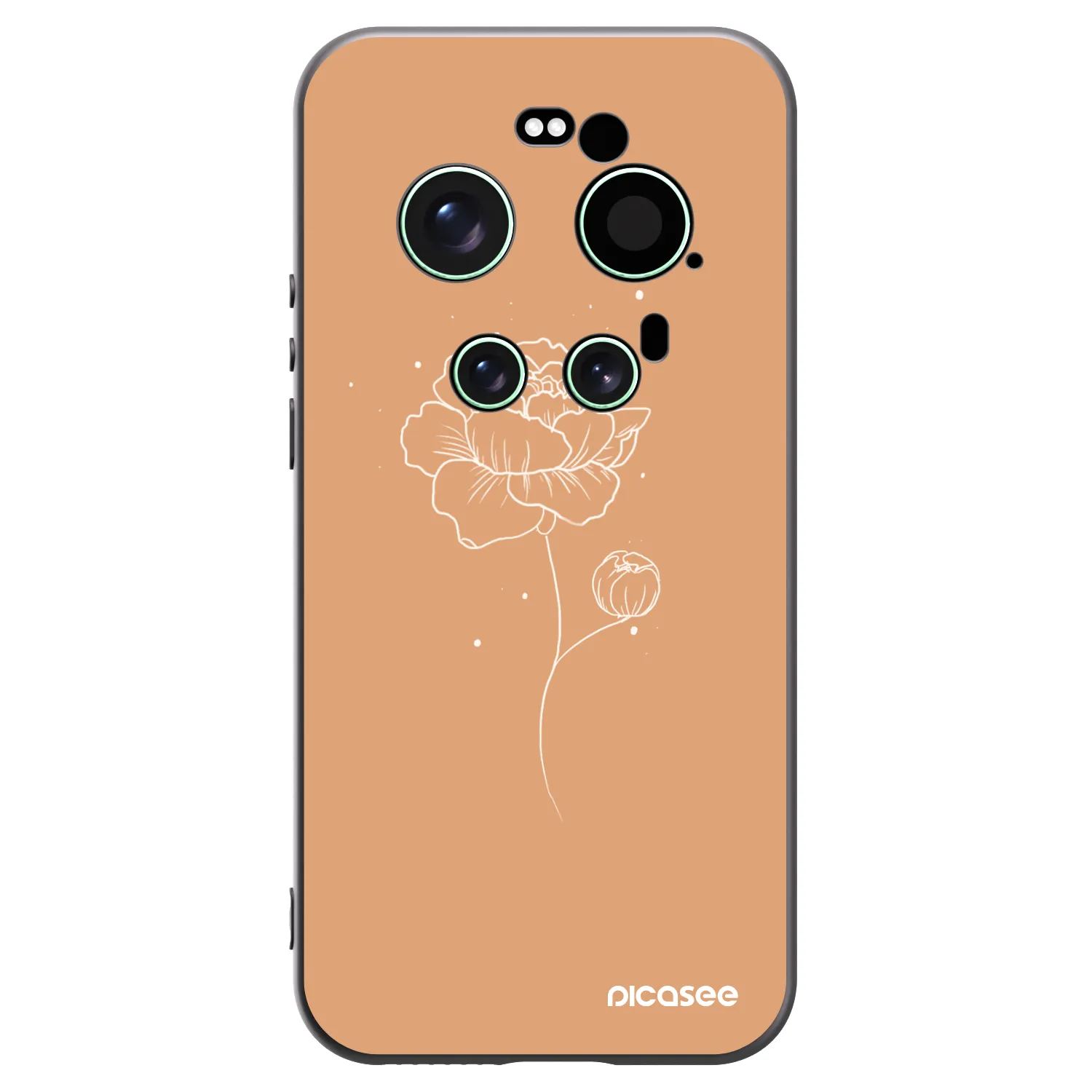 Picasee Xiaomi 17 Ultra Hülle - Schwarzes Silikon - Peonies