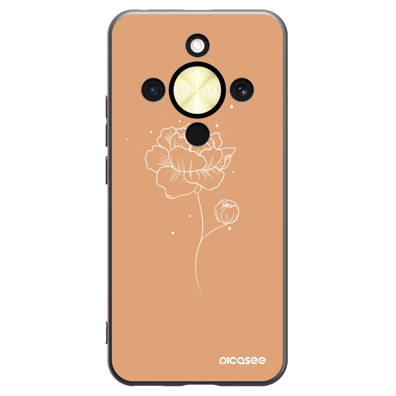 Picasee Honor Magic8 Lite 5G Hülle - Schwarzes Silikon - Peonies