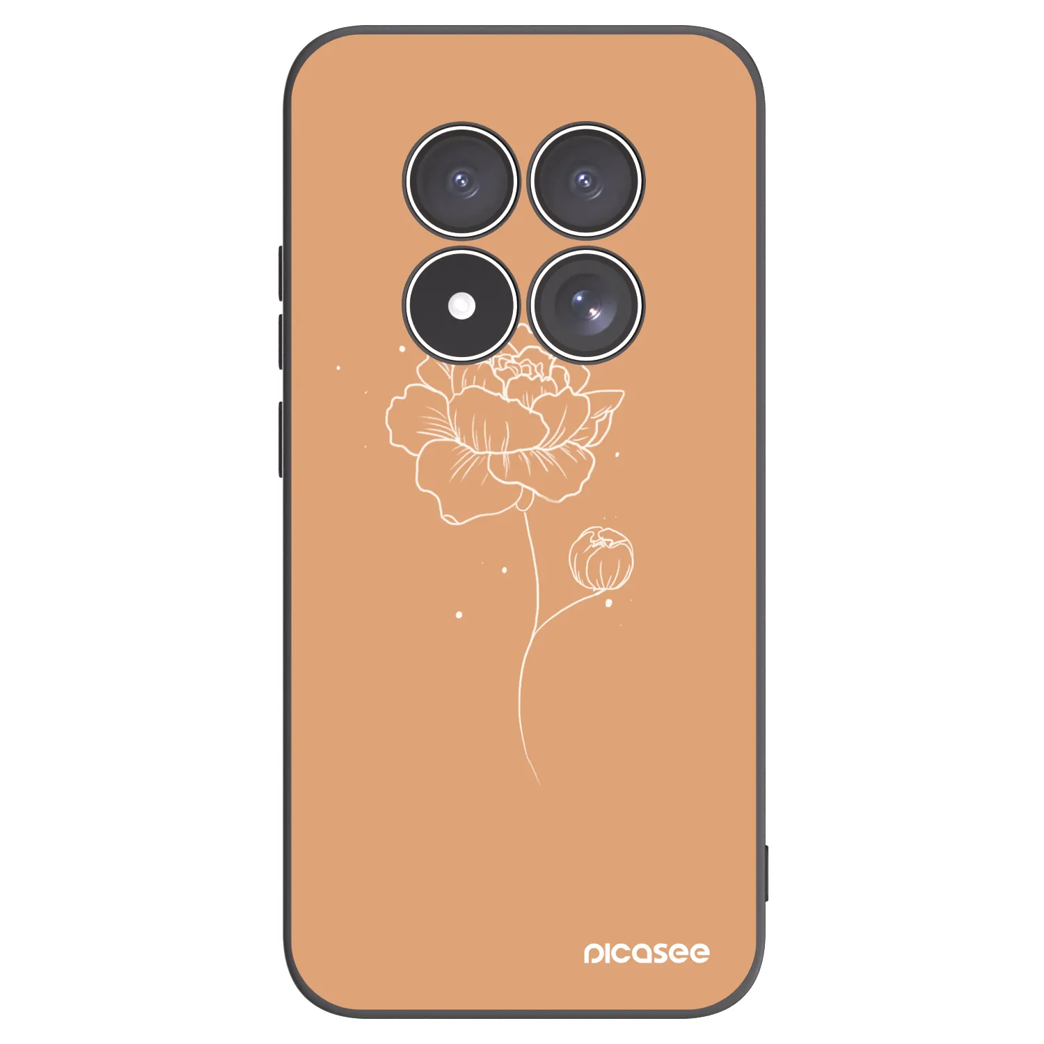 Picasee Xiaomi Redmi Note 15 Pro 5G Hülle - Schwarzes Silikon - Peonies