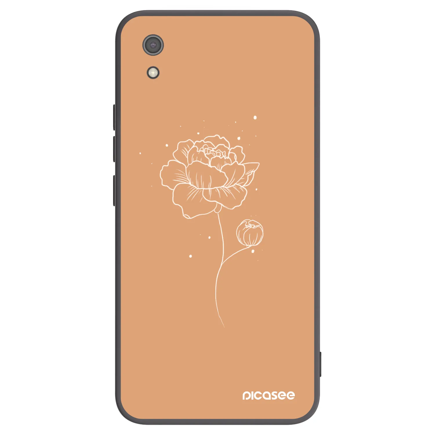 Picasee Xiaomi Redmi 7A Hülle - Schwarzes Silikon - Peonies