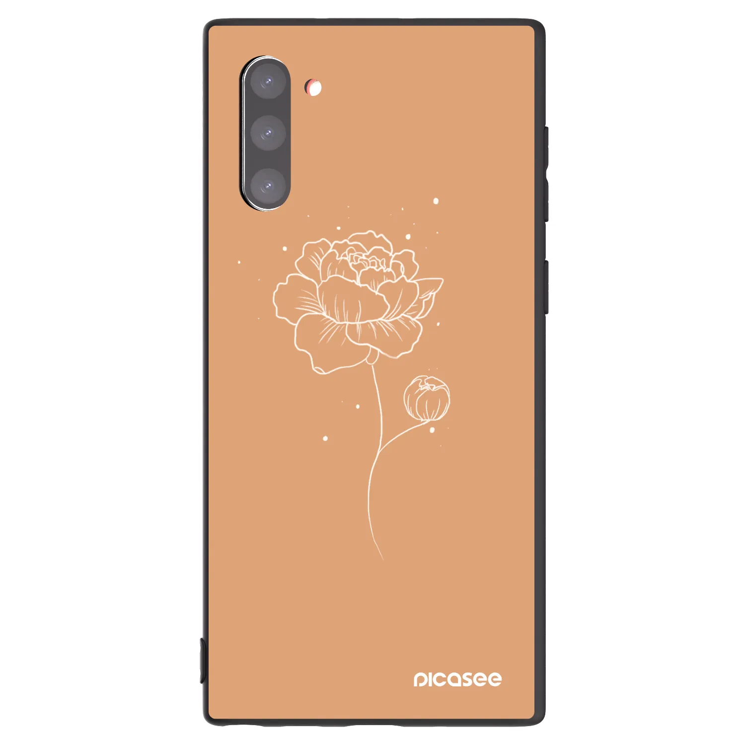 Picasee Samsung Galaxy Note 10 N970F Hülle - Schwarzes Silikon - Peonies