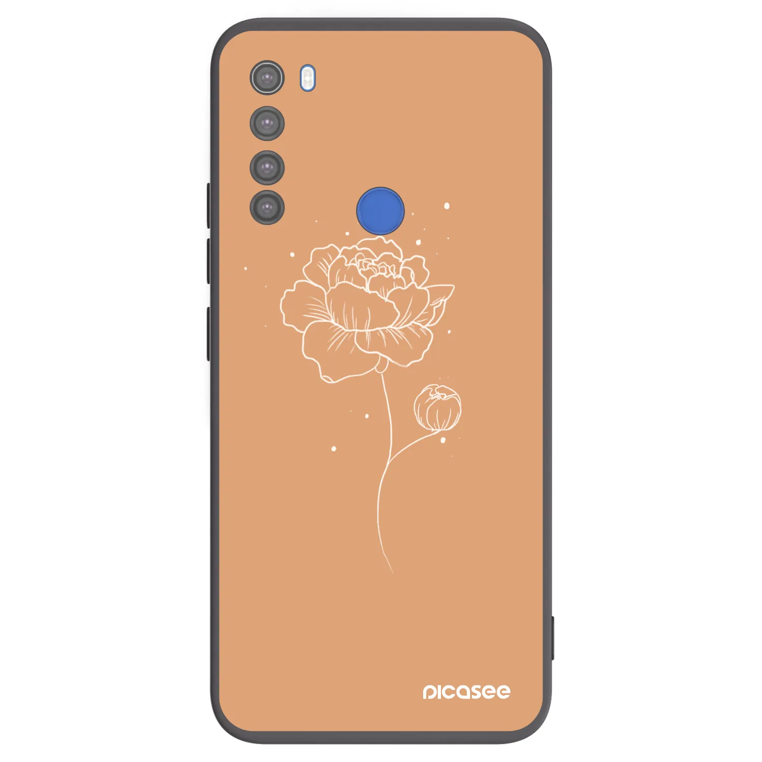 Picasee Xiaomi Redmi Note 8T Hülle - Schwarzes Silikon - Peonies