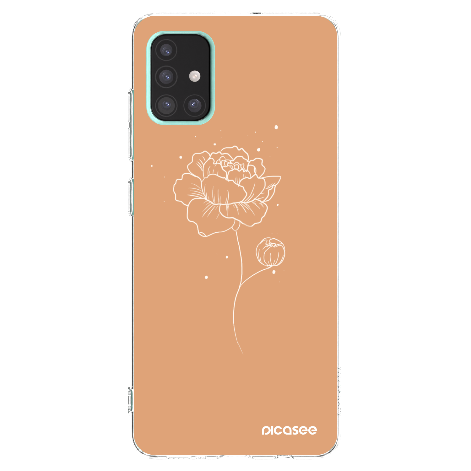 Picasee Samsung Galaxy A51 A515F Hülle - Transparentes Silikon - Peonies
