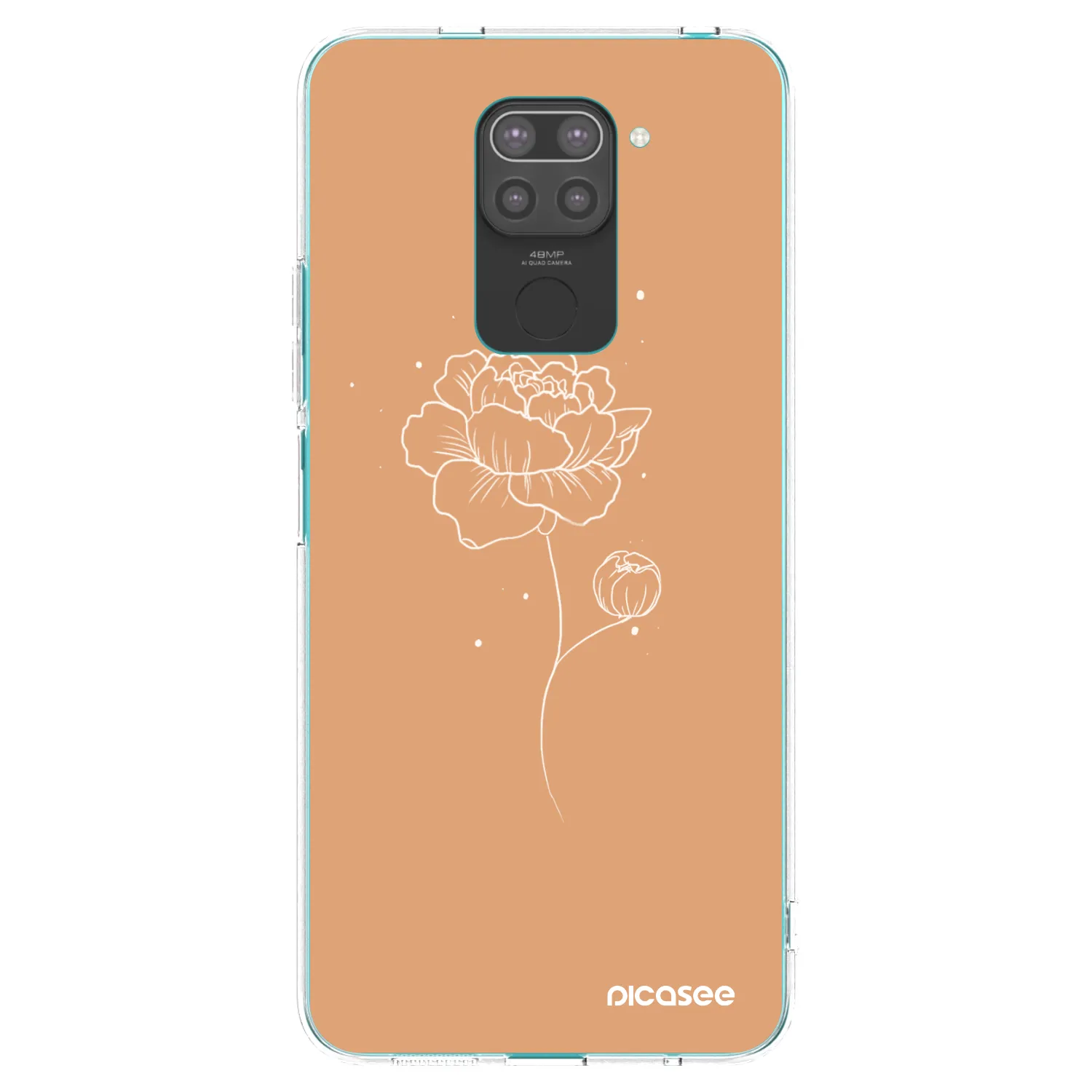 Picasee Xiaomi Redmi Note 9 Hülle - Schwarzes Silikon - Peonies