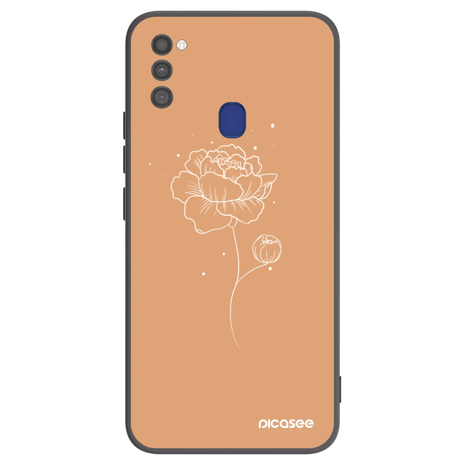 Picasee Samsung Galaxy M21 M215F Hülle - Schwarzes Silikon - Peonies
