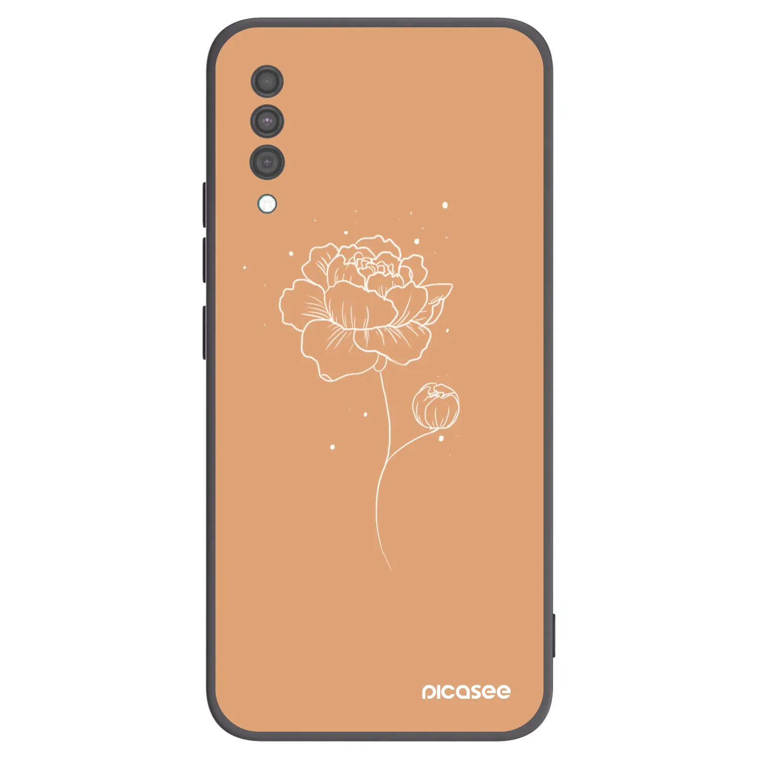 Picasee Samsung Galaxy A30s A307F Hülle - Schwarzes Silikon - Peonies
