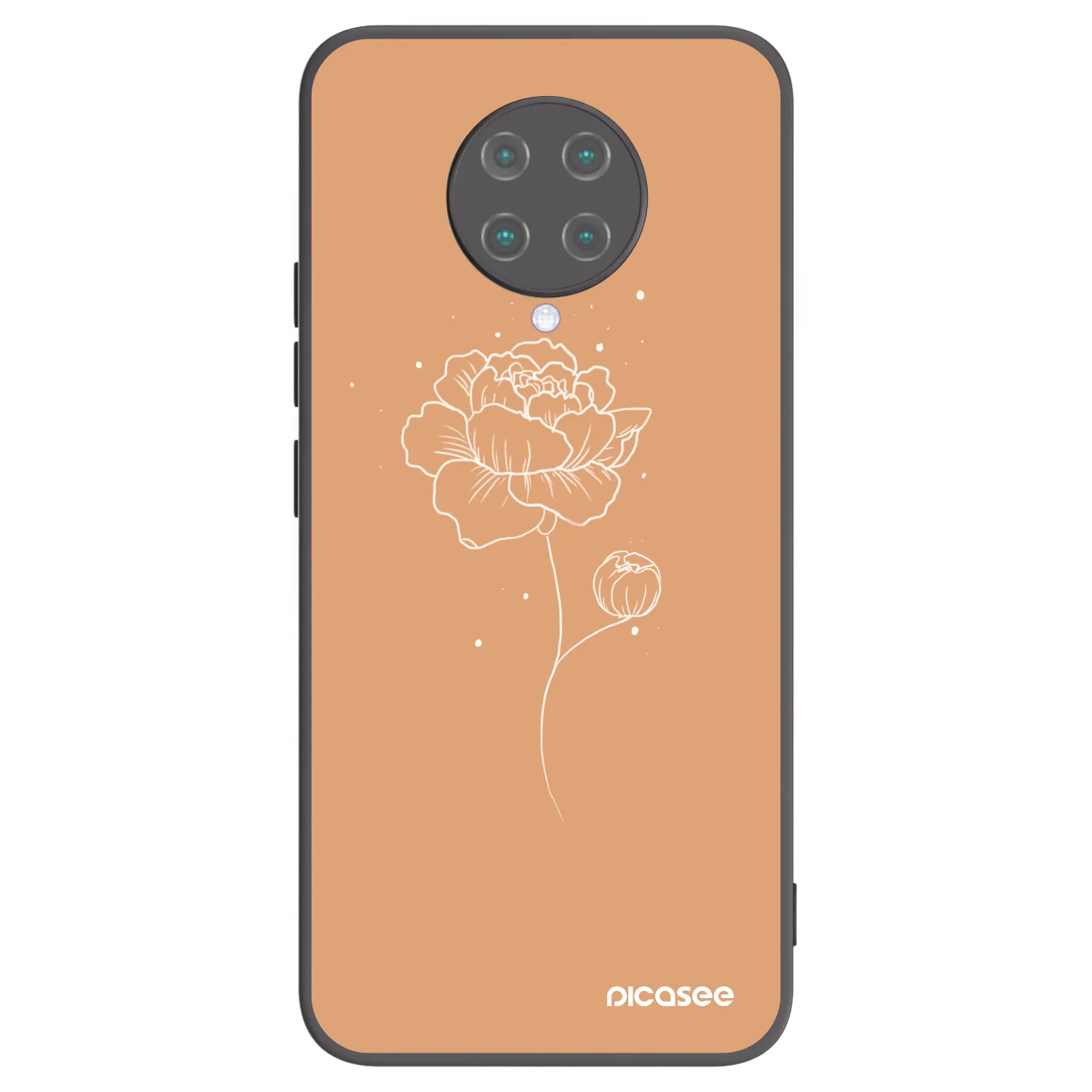 Picasee Xiaomi Poco F2 Pro Hülle - Schwarzes Silikon - Peonies