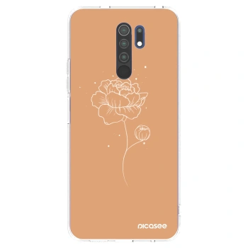 Picasee Xiaomi Redmi 9 Hülle - Transparentes Silikon - Peonies