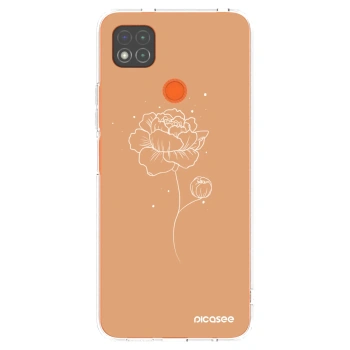 Picasee Xiaomi Redmi 9C Hülle - Transparentes Silikon - Peonies
