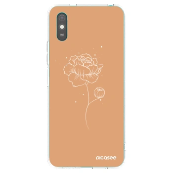 Picasee Xiaomi Redmi 9A Hülle - Transparentes Silikon - Peonies