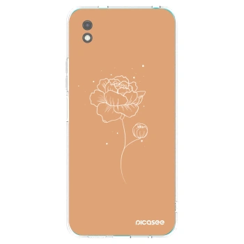 Picasee Xiaomi Redmi 9A Hülle - Schwarzes Silikon - Peonies