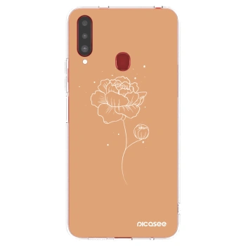 Picasee Samsung Galaxy A20s Hülle - Transparentes Silikon - Peonies