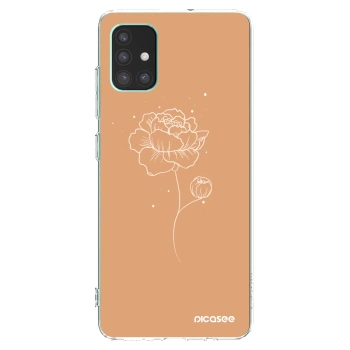 Picasee Samsung Galaxy M51 M515F Hülle - Transparentes Silikon - Peonies