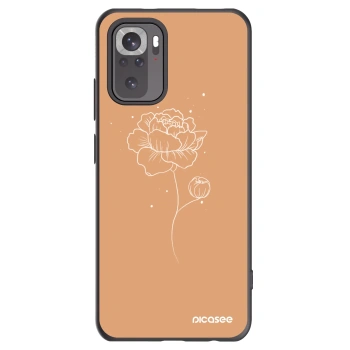 Picasee Xiaomi Redmi Note 10 Hülle - Schwarzes Silikon - Peonies