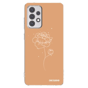 Picasee Samsung Galaxy A52 5G A525F Hülle - Transparentes Silikon - Peonies