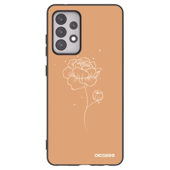 Picasee Samsung Galaxy A52 5G A525F Hülle - Schwarzes Silikon - Peonies
