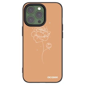 Picasee Apple iPhone 13 Pro Hülle - Schwarzes Silikon - Peonies