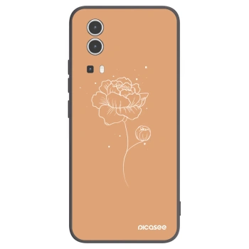 Picasee Vivo Y72 5G Hülle - Schwarzes Silikon - Peonies