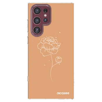 Picasee Samsung Galaxy S22 Ultra 5G Hülle - Transparentes Silikon - Peonies