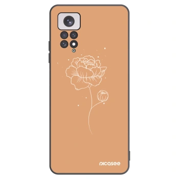 Picasee Xiaomi Redmi Note 11 Hülle - Schwarzes Silikon - Peonies