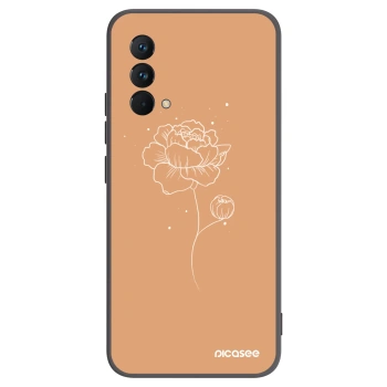 Picasee Realme GT Master Edition 5G Hülle - Schwarzes Silikon - Peonies