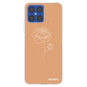 Picasee Honor X8 4G Hülle - Transparentes Silikon - Peonies
