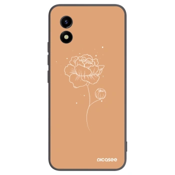 Picasee Vivo Y01 Hülle - Schwarzes Silikon - Peonies