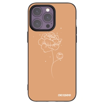 Picasee Apple iPhone 14 Pro Max Hülle - Schwarzes Silikon - Peonies