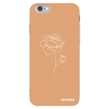 Picasee Apple iPhone 6/6S Hülle - Transparentes Silikon - Peonies