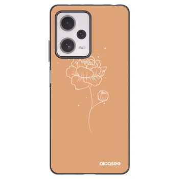 Picasee Xiaomi Redmi Note 12 Pro+ 5G Hülle - Schwarzes Silikon - Peonies