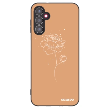 Picasee Samsung Galaxy A14 4G A145R Hülle - Schwarzes Silikon - Peonies