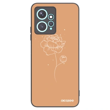 Picasee Xiaomi Redmi Note 12 4G Hülle - Schwarzes Silikon - Peonies