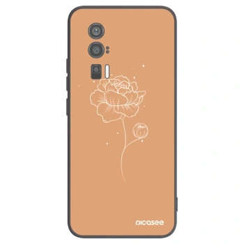 Picasee Xiaomi Poco F5 Pro 5G Hülle - Schwarzes Silikon - Peonies