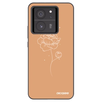 Picasee Xiaomi 13T Hülle - Schwarzes Silikon - Peonies