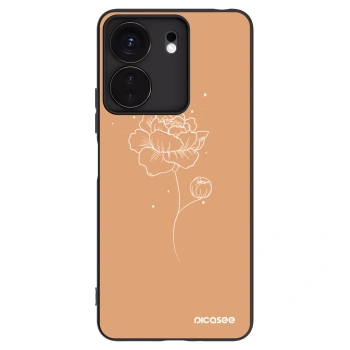 Picasee Xiaomi Redmi 13C 4G Hülle - Schwarzes Silikon - Peonies