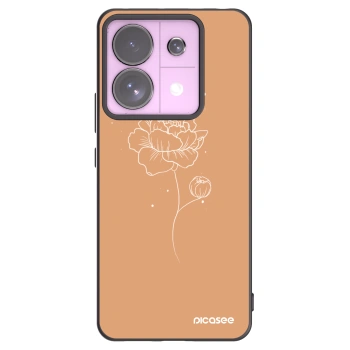Picasee Xiaomi Redmi Note 13 Pro 5G Hülle - Schwarzes Silikon - Peonies