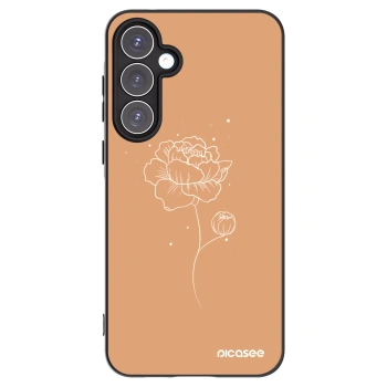 Picasee Samsung Galaxy A55 5G A556B Hülle - Schwarzes Silikon - Peonies