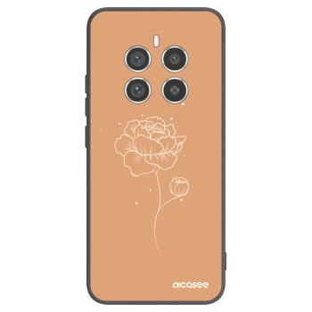 Picasee Realme 12 Pro 5G Hülle - Schwarzes Silikon - Peonies