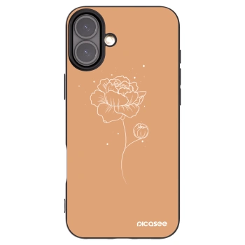 Picasee Apple iPhone 16 Plus Hülle - Schwarzes Silikon - Peonies