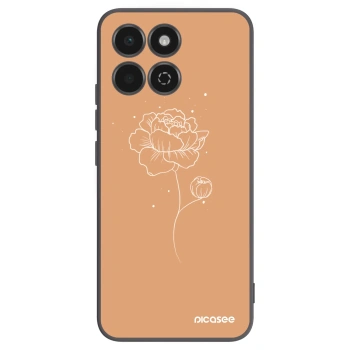 Picasee Honor 200 Smart 5G Hülle - Schwarzes Silikon - Peonies