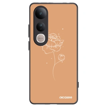 Picasee Vivo V50 Lite 5G Hülle - Schwarzes Silikon - Peonies