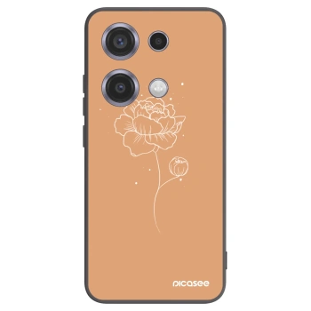 Picasee Xiaomi Redmi Note 14S Hülle - Schwarzes Silikon - Peonies