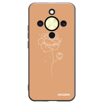 Picasee Honor Magic8 Lite 5G Hülle - Schwarzes Silikon - Peonies