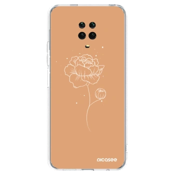 Picasee Xiaomi Redmi Note 9 Pro Hülle - Transparentes Silikon - Peonies
