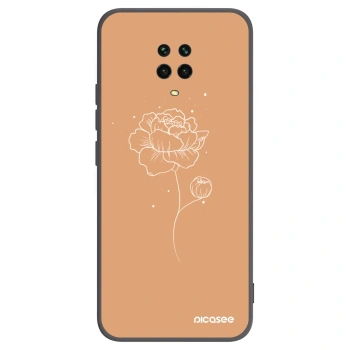 Picasee Xiaomi Redmi Note 9 Pro Hülle - Schwarzes Silikon - Peonies