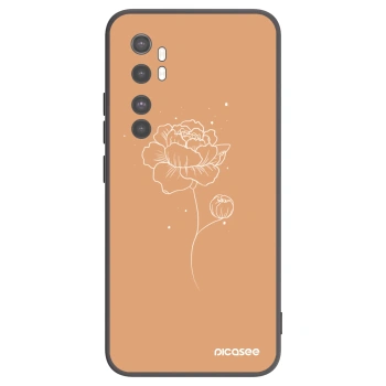 Picasee Xiaomi Mi Note 10 Lite Hülle - Schwarzes Silikon - Peonies