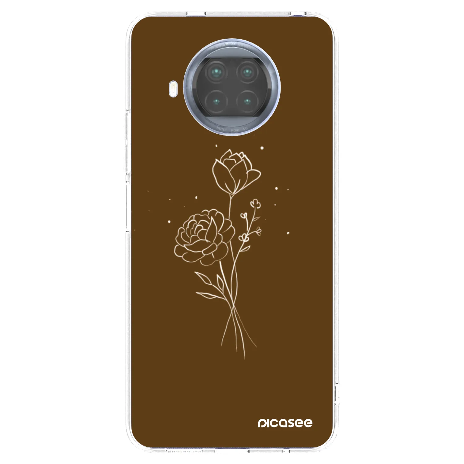 Picasee Xiaomi Mi 10T Lite Hülle - Transparentes Silikon - Brown flowers