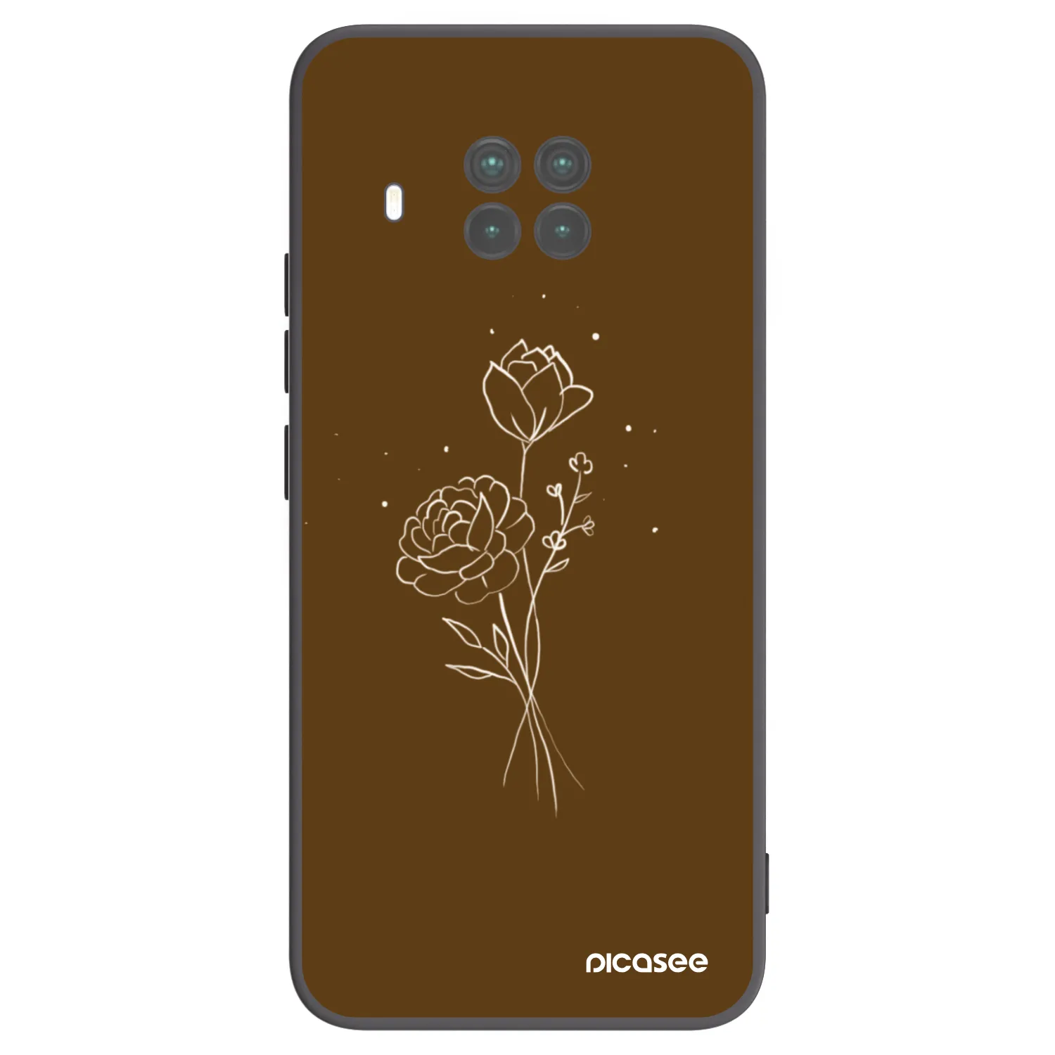 Picasee Xiaomi Mi 10T Lite Hülle - Schwarzes Silikon - Brown flowers