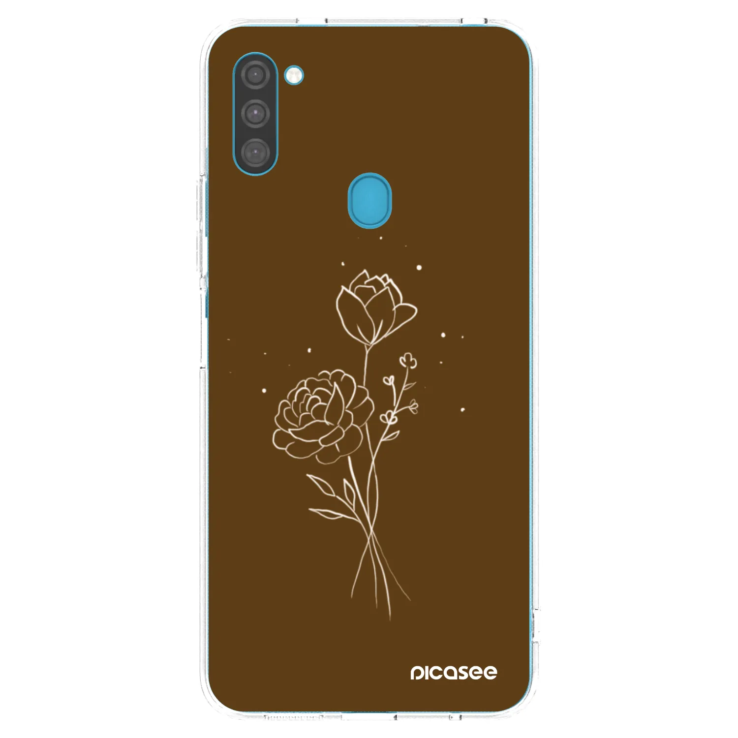 Picasee Samsung Galaxy M11 Hülle - Transparentes Silikon - Brown flowers